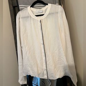 A.L.C silk cream blouse button down sz M